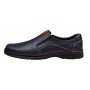 Pantofi barbati casual din piele naturala pe calapod lat cu elastic GKR104BL